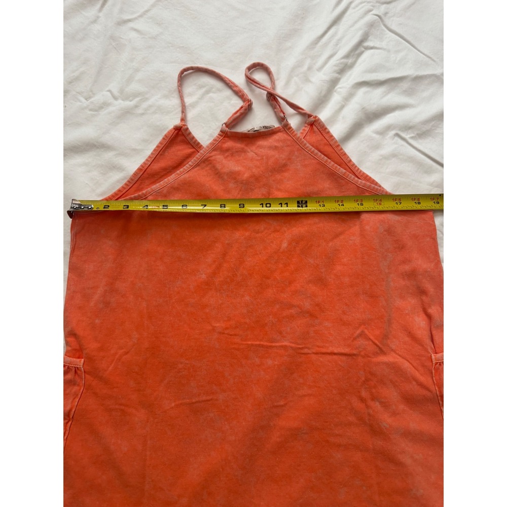 Zenana Womens Acid Wash Romper Coral Orange High Neck Boho Large